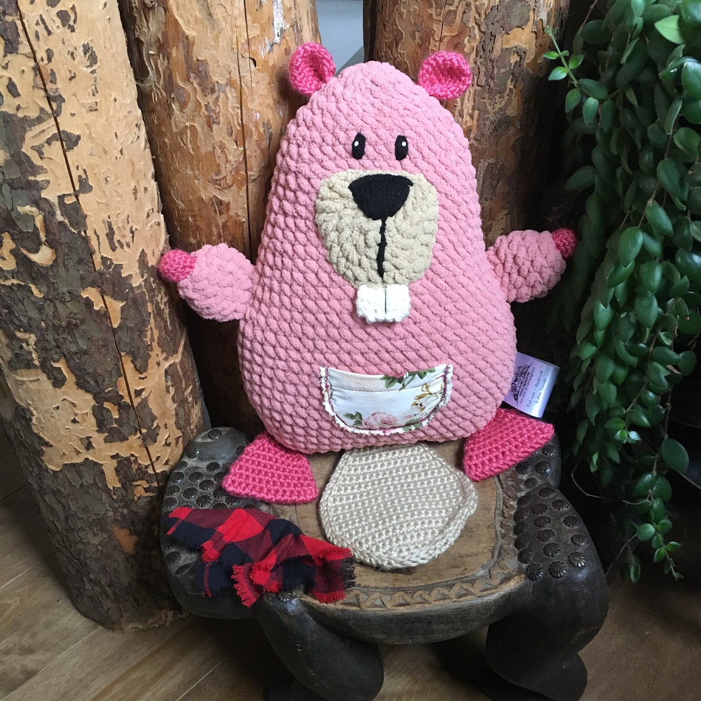 PRÉ COMMANDE - WILMA LA MAMAN CASTOR rose, amie de la fée des dents