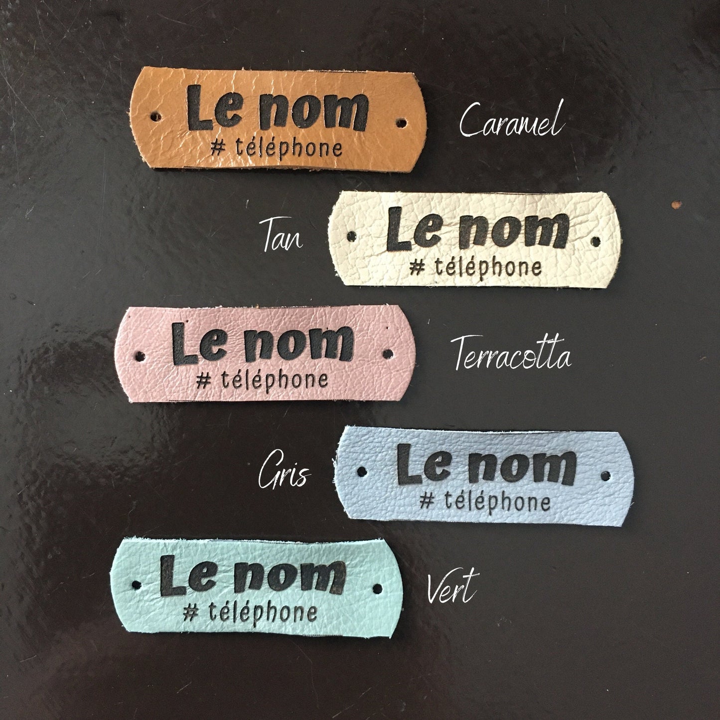 ÉTIQUETTE RECTANGULAIRE - Cuir VÉRITABLE