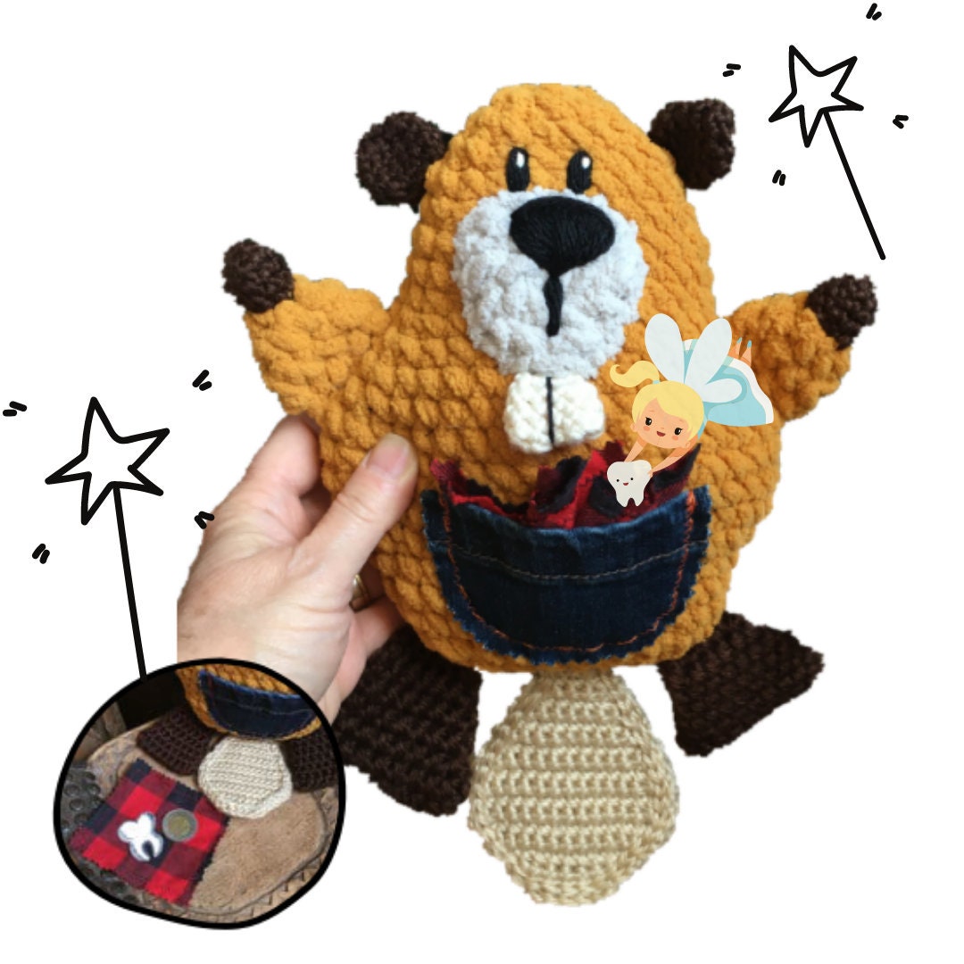 TIMÉO le bébé castor, Patron au crochet à télécharger, PDF français et anglais