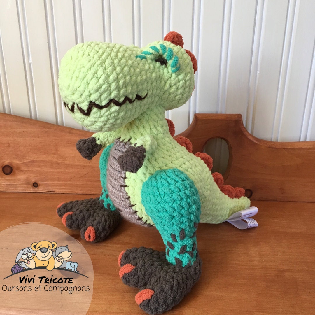 REX LE T-REX, Patron au crochet à télécharger, PDF Français et Anglais