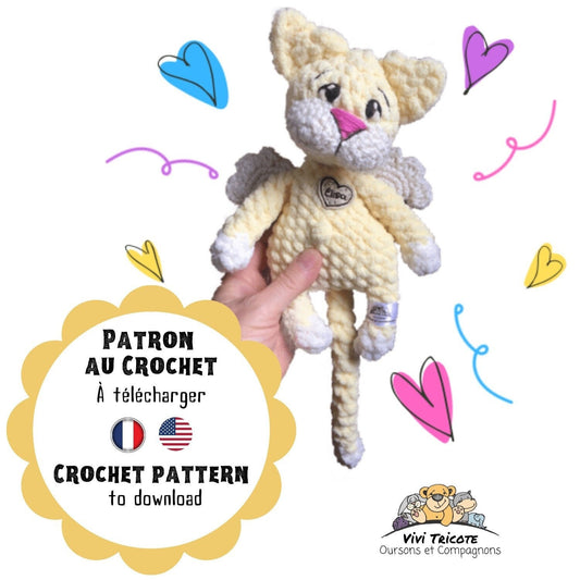 LE CHAT’ANGE Patron au crochet à télécharger, PDF Français et Anglais