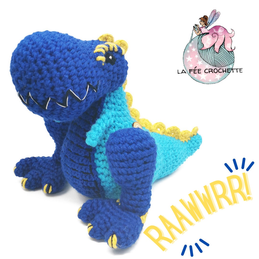REX LE T-REX, Patron au crochet à télécharger, PDF Français et Anglais
