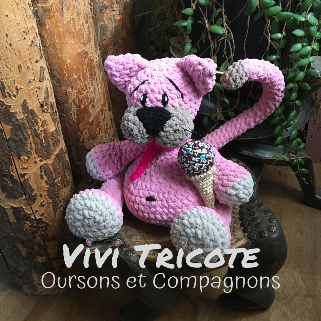 ROSETTE LE CHATON GOURMAND, Patron au crochet à télécharger, PDF Français et Anglais