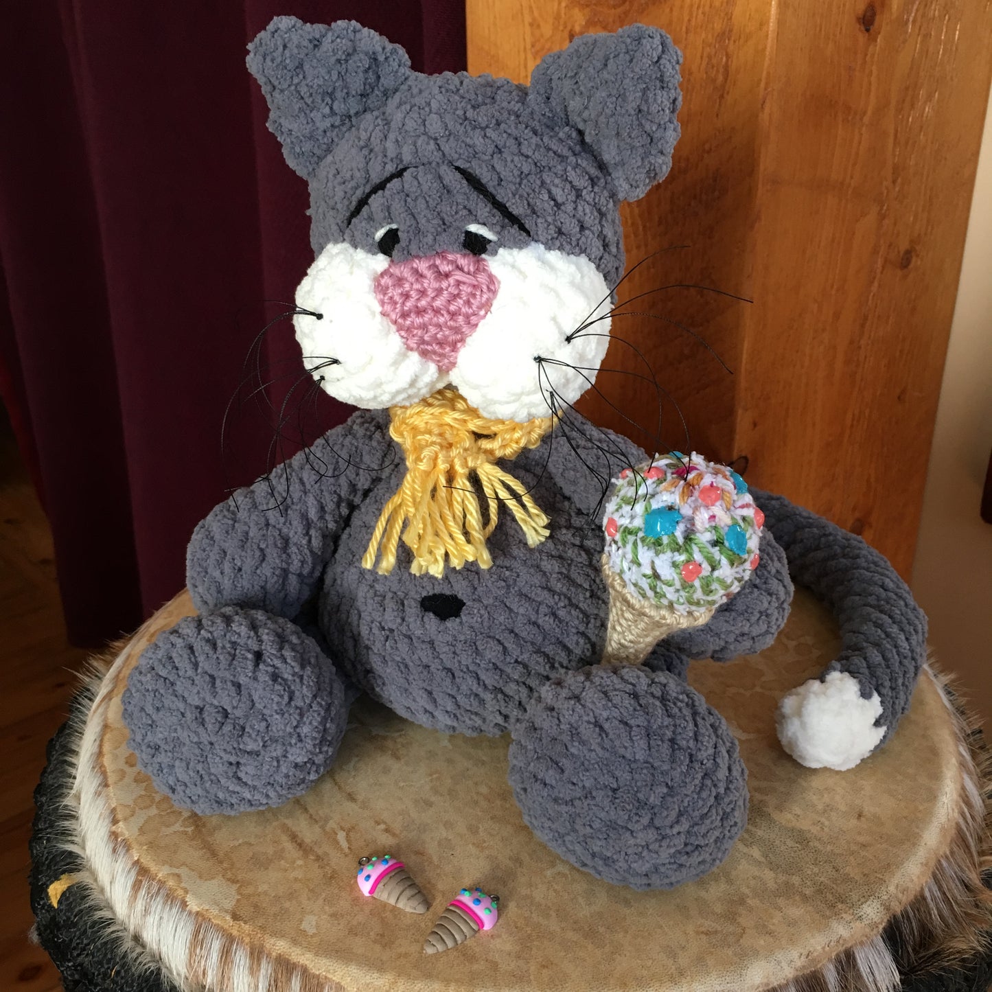 ROSETTE LE CHATON GOURMAND, Patron au crochet à télécharger, PDF Français et Anglais